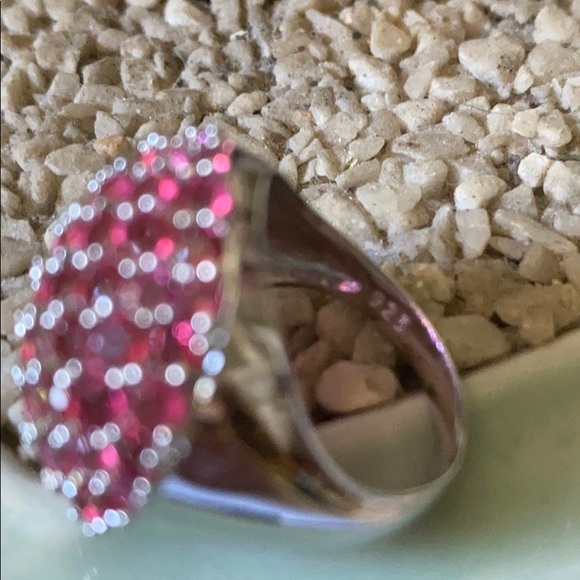 Vintage 925 pink raspberry theodolite garnet ring - Picture 4 of 8